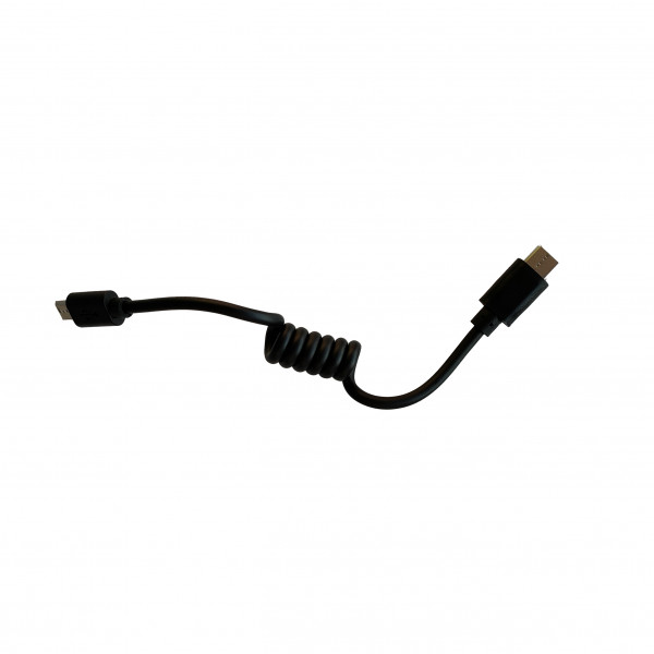 USB Micro auf USB Typ C KABEL (Coiled/Black/90mm) für MS622